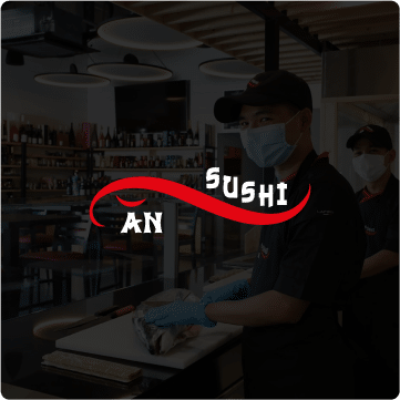 logo an sushi sur photo du magasin clair