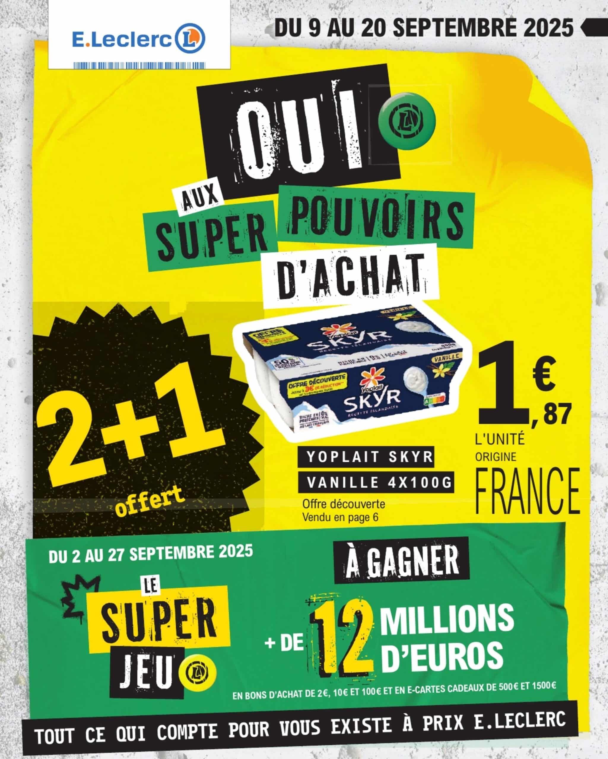 Promotion Yoplait Skyr et jeu concours E.Leclerc