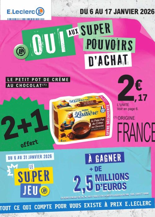 Offre promotionnelle sur crème au chocolat E.Leclerc