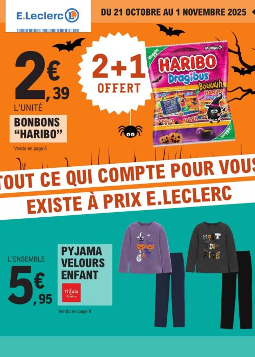 Promotions bonbons et pyjamas pour enfants E.Leclerc