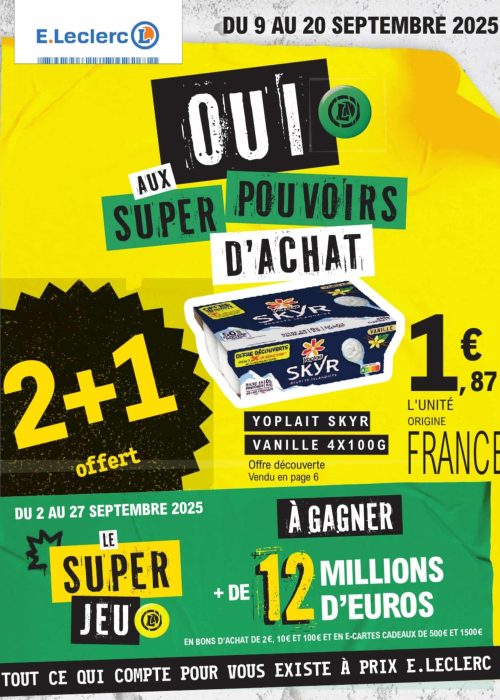 Promotion Yoplait Skyr et jeu concours E.Leclerc