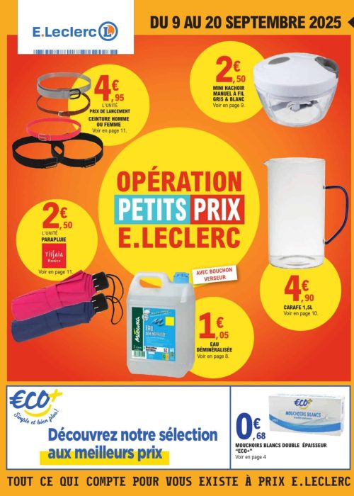 Promotions et réductions E.Leclerc du 9 au 20 septembre